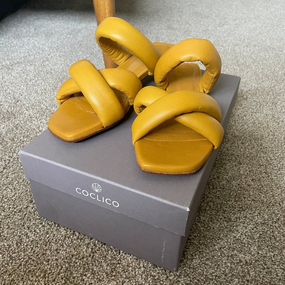 New in Box Coclico Fanima Yellow Sandal Sz 37